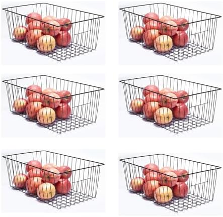 6 Pack Freezer Organizer Bins - Stand up Freezer Organizers for 16 Cu.Ft Upright Freezer, Easily Get Food Improve Air Ci
