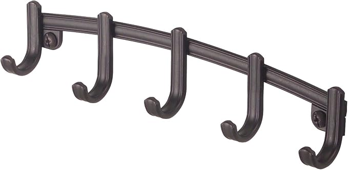 mDesign Steel Modern Key Holder for Wall - Decorative Wall-Mount Key Ring Holder and Hook Rack - 5 Metal Hooks for Hanging Dog Leash, Car Keys, and Keychain - Hyde Collection - 2 Pack - Bronze