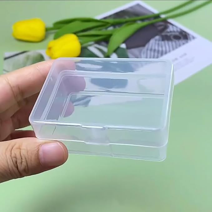 12 PCS Rectangle Plastic Clear Storage Containers Box (2.76 x 1.67 x 1.14 Inch), Small Plastic Containers for Beads, Jewelry, Game Pieces and More