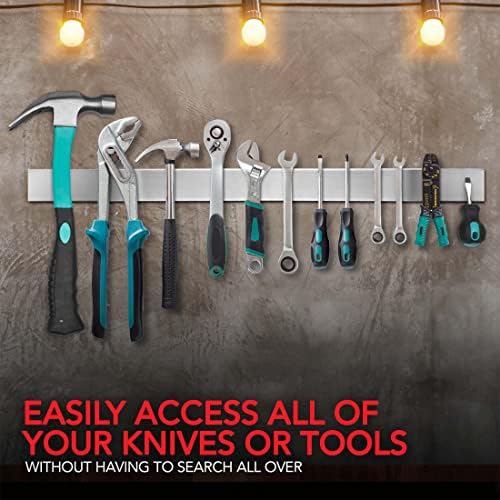 Modern Innovations Magnetic Knife Holder for Wall and Fridge - 24" Knife Magnetic Strip, Magnet Kitchen Knife Holder and