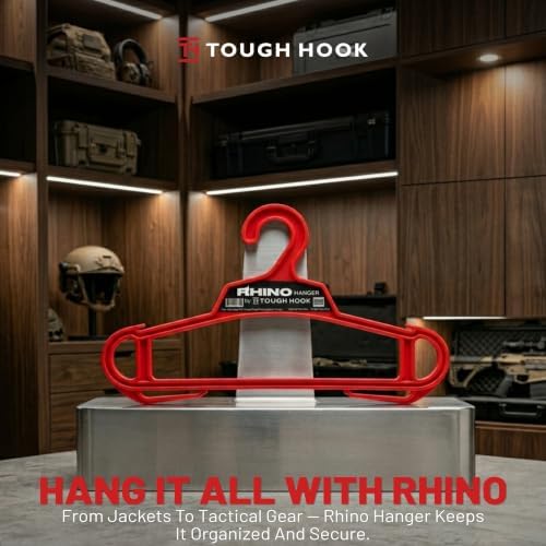 Rhino Tough Hook Heavy Duty Clothes Hangers, USA-Made, Body Armor, 1 Orange