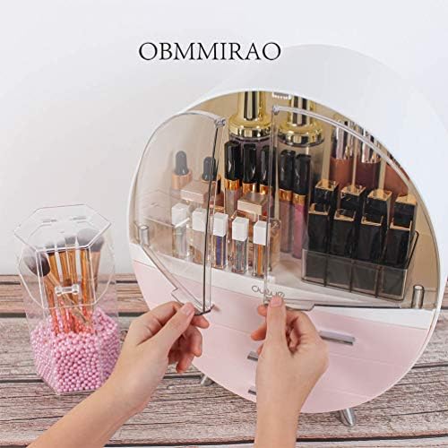 Elegant Dustproof Makeup Storage Organizer Box, Waterproof Large Cosmetics Organizer Storage with Drawers Skincare Cosme