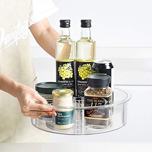 SANNO Round Lazy Susan RotatingTurntable Storage Container for Kitchen Cabinet, Pantry, Refrigerator, Countertop Food Sa
