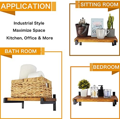 EZYDECOR 8 Packs Heavy Duty Shelf Brackets Wall Mounted Industrial Metal Shelving Support with Lip for DIY Open Shelving