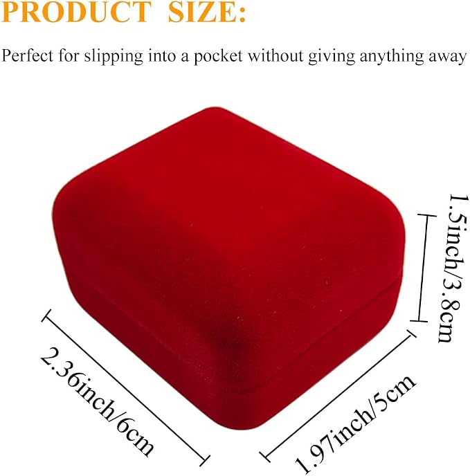 Velvet Ring Box with LED Light Jewelry Display Gift Box for Proposal,Engagement, Wedding