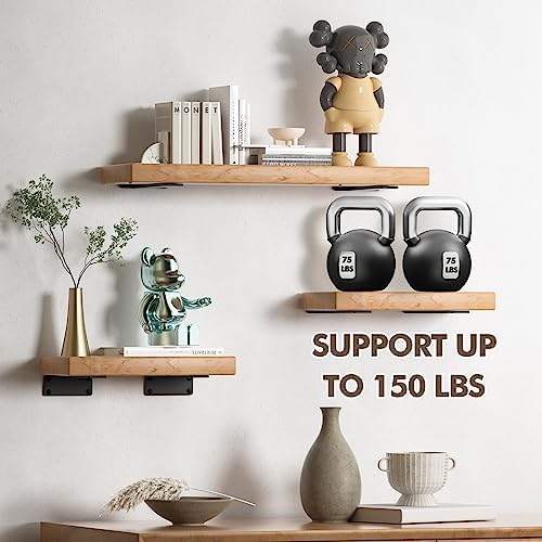 6 Pack Heavy Duty Metal Shelf Brackets 8 inch Long,Black