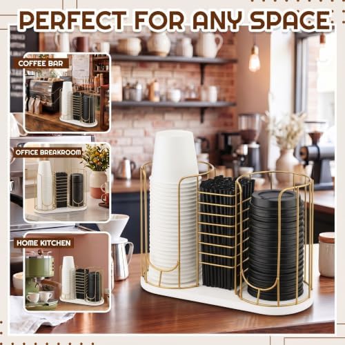 Geelin 18oz Adjustable Coffee Cup Dispenser with Wooden Base