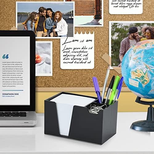 Acrimet Desktop Organizer Pencil, Pen, Paper, Clip, Caddy Holder (Plastic) (White Paper Included) (Black Color)