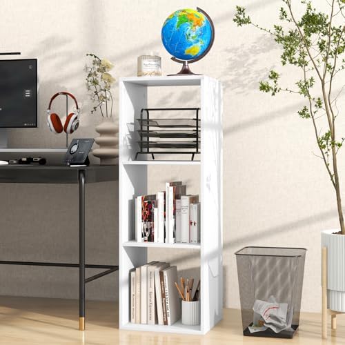 DORTALA 3 Cube Bookcase Set of 2, Floor Standing Bookshelf with Open Back, Anti-Tipping Kits, Modern Storage Organizer D