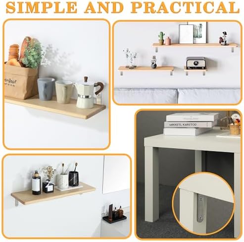 Alise Brushed Floating Shelf Bracket,5x3 Inch L Brackets for Shelves,4 Pcs