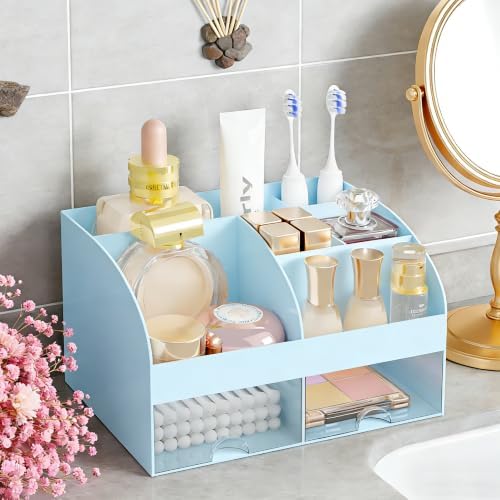 Makeup Organizer with 2 Drawers, Cosmetic Storage for Dresser Vanity and Bathroom Countertop,Make up organization and Sk