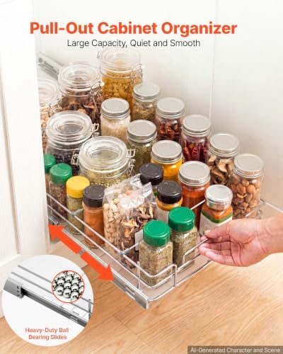 VEVOR Pull Out Cabinet Organizer 21.14"W x 20.98"D Steel Slide Out Drawers
