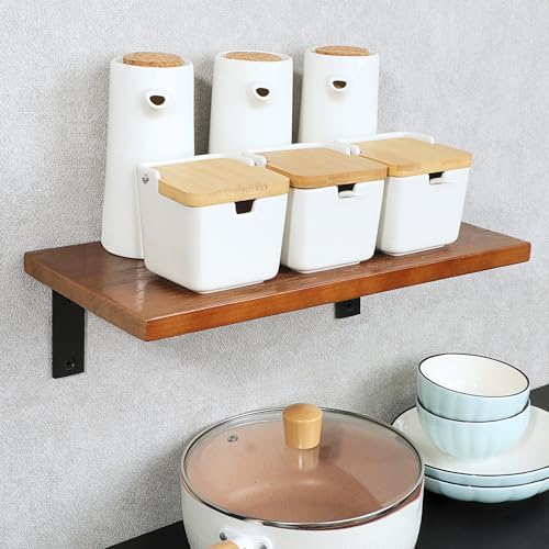 Alise 4Pcs Black Heavy-Duty L-Shaped Floating Shelf Wall Brackets