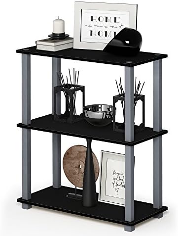 Furinno TURN-S-TUBE Storage Shelves, 3-Tier Book Shelf, Corner Shelf, Toolless Open Shelves, for Organization and Storag