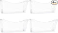 EASEPRES 4 Pack Clear Single Pocket Hanging File Organizer, Plastic Wall Mount Paper Mails Magazines Holder, Mounted Folder Bins for Office, School and Home, 13.85x3.14x6.88 inches
