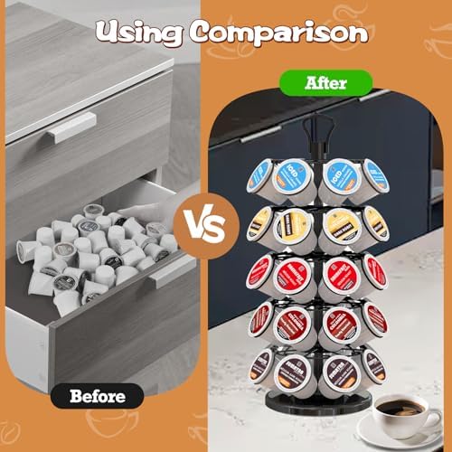 K Cup Holder 40 Pods Capacity, Coffee Pods Holder Storage Organizer Stand