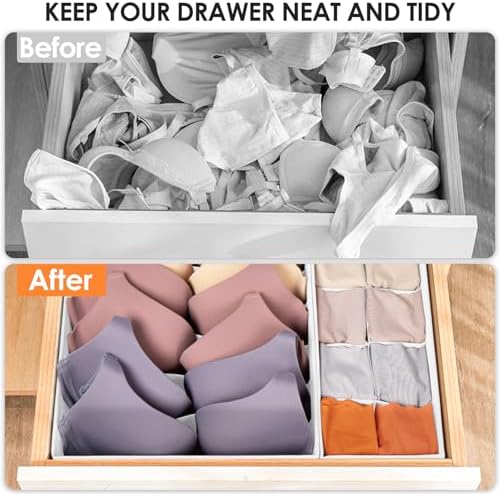 Criusia Drawer Organizer Clothes, 16 Pack Dresser Organizer Bins for Baby Clothes, Underwear Sock, Fabric Closet Organiz