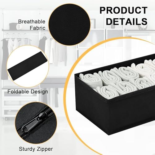 DIMJ Drawer Organizers, Set of 12 Clothes Drawer Organizer, Foldable Closet Drawer Organizer, Dresser Drawer Organizers 