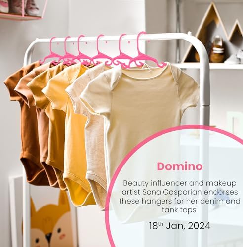 Utopia Home Kids Hangers 60 Pack – 11.5 Inch Baby Closet Hangers Pink