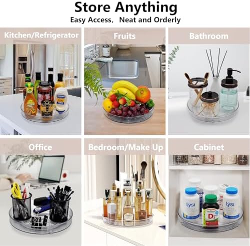 Lazy Susan Turntable Food Storage Container for Cabinets, Pantry, Refrigerator, Countertops, BPA Free - Spinning Organ-i