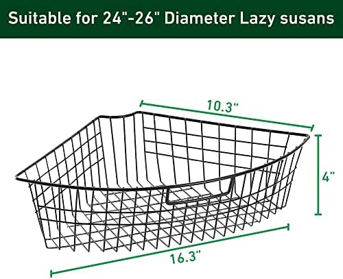 Leeden Lazy Susan Wire Can Organizer for 24in, 1/4 Wedge, 2 Pack