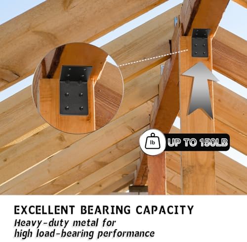6 PCS Heavy Duty Steel Corner Brackets, 4"x4"x3" 90 Degree L Right Angle Bracket, DIY L Shelf Brackets, Metal Joint Timb