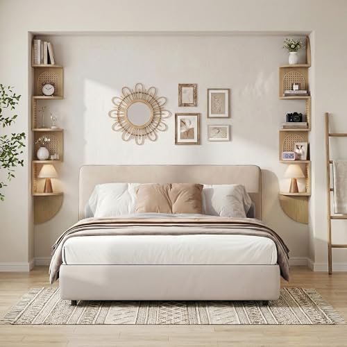 5-Tier Floating Corner Shelves for Wall, Zigzag Corner Shelf Unit, PVC Rattan Sides, Space-Saving, for Kitchen, Living R