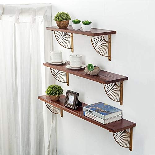 Z Metnal Mid Century Modern Shelf Brackets, Brushed Gold Shelves Bracket, Wall Decor, Modern Shelving Bracket for DIY Fl