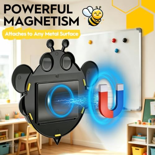 KITANIS Cute Bee Magnetic Pen Holder,2 Pack Magnetic Dry Erase Marker Holder,Magnet Storage Marker Pen Pencil Organizer for Refrigerator,Whiteboard,Locker Accessories