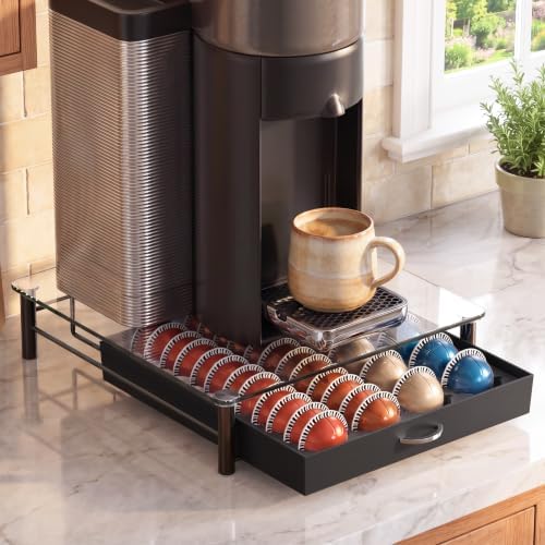 Deco Brothers Tempered Glass Vertuo Pod Holder, Fits 24 Large/48 Small Pods