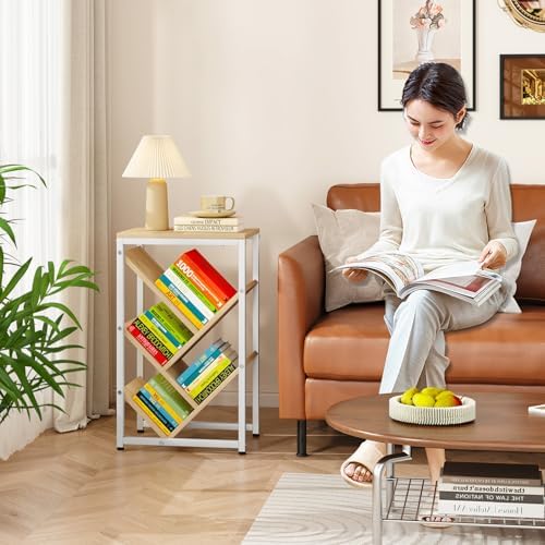 IBUYKE 5 Tier Tree Bookshelf,Small Desktop Bookshelf,Natural TBC003N
