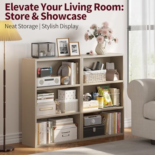 ALISENED 3-Tier Bookshelf, 23.6 × 9.4 × 35.2in, Small Bookshelf