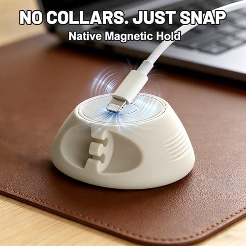 SOOoEC [N52 Ultra-Strong Snap-On Magnetic Cord Holder, Weighted Desktop Cable Organizer, Premium Liquid Silicone, No Col