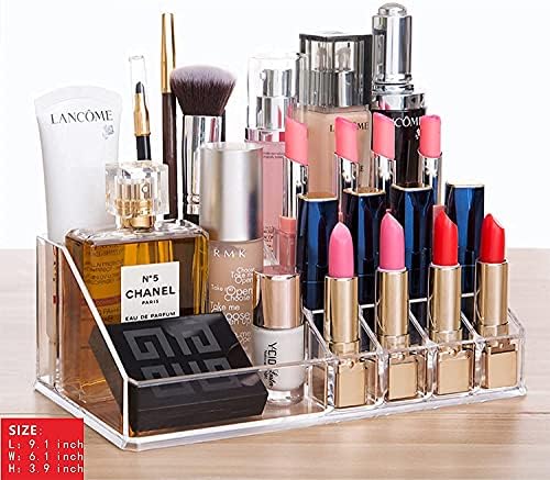 Cq acrylic 3 Pack Clear Makeup Organizer for Vanity,Countertop,Stackable 8 Drawers Cosmetic Storage for Hair Clip,Jewelr