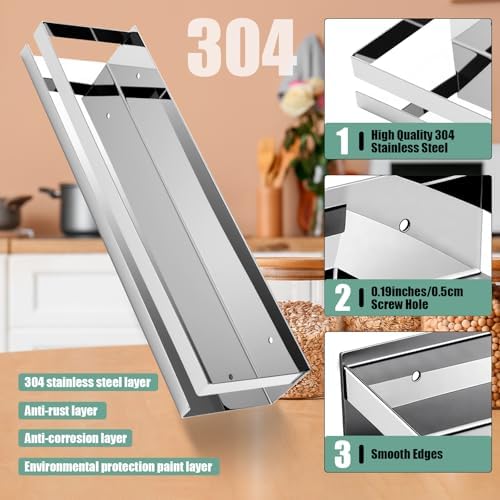Lallisa 2 Pieces Stainless Steel Shelf Bathroom Shower Floating Shelves Wall Mounted Shower Caddy Basket Shelf Storage O