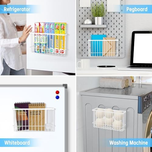 NiHome Magnetic Basket Organizer, Dryer Ball Holder, 1 Pack, White