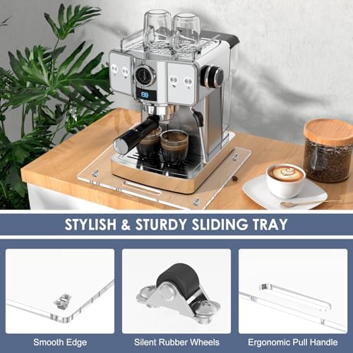 Sliding Tray for Coffee Maker, 14" x 13" Acrylic Appliance Sliders