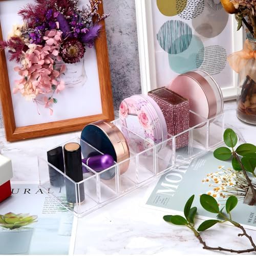 4 Pcs Uanse Acrylic Makeup Compact Organizer Detachable Clear Organizer