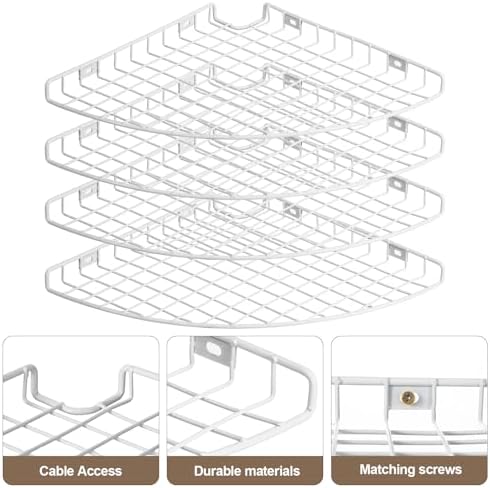 4 Pcs Corner Shelf Organizer, Wall Mount Hanging Corner Shelves