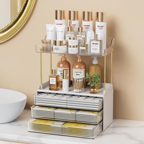 Anylady Bathroom Organizers and Storage, Makeup Organizer (Sturdy Durable Attractive), Ideal for Vanity, Countertop, Cou