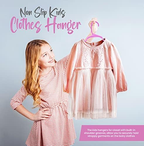 Utopia Home Kids Hangers 40 Pack – 11.5 Inch Baby Closet Hangers Baby Pink