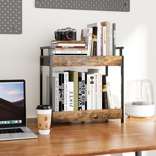 KLM Countertop Coffee Station Organizer, 2 Tier Wooden Shelf for Coffee Bar Accessories, Condiment Storage Caddy for Kit
