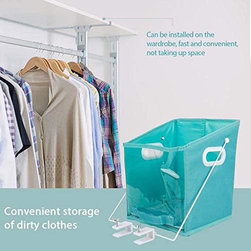 Closet Caddy Clothes Organizer Pull Down Shelf Basket Rotatable Retrieve Foldable with Clear Window Carry for Bedroom