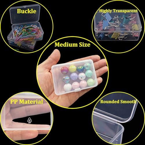 46Pcs Bead Organizer Set, Premium Small and Medium Clear Plastic Storage Boxes for Jewelry Making Crafts Screws Seeds DI