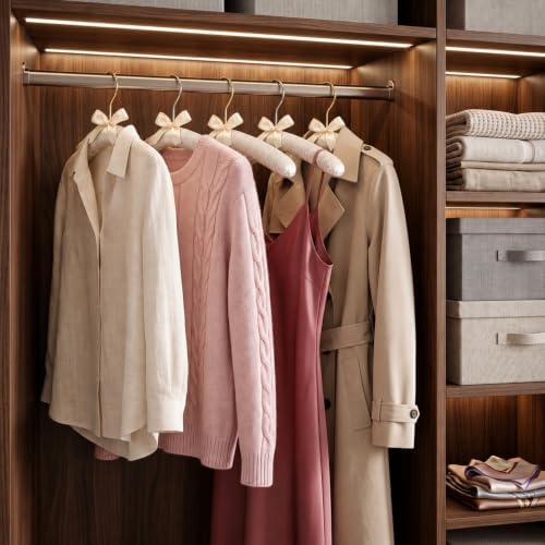 No Bump Satin Padded Clothes Hangers for Sweaters, Women Clothing, 10 Pack