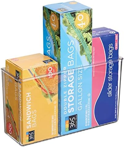 mDesign Plastic Adhesive Mount Storage Organizer Container for Kitchen or Pantry Wall Organization - Space Saving Holder
