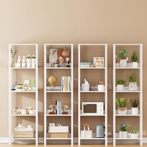 VIMBER 5-Tier Bookshelf with Anti-Fall Baffle, Tall Bookcase for Books, Garage Kit, CDs, Movies, Industrial Standing Boo