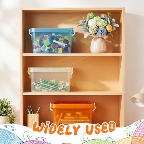 Wenqik 12 Pack Colorful Plastic Storage Bins with Lids, Pastel