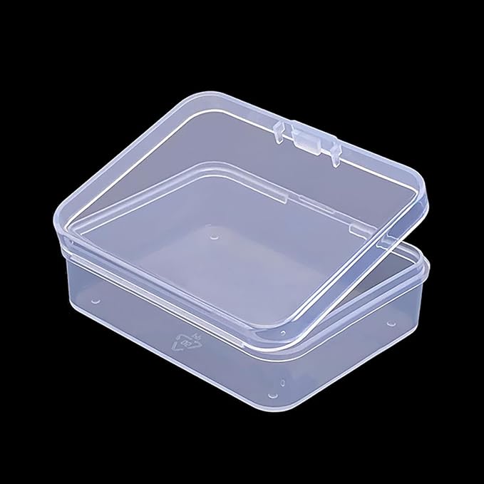 12 Pack Rectangle Small Plastic Containers (2.84 x 2.21 x 0.95 Inch), Small Plastic Containers, Mini Bead Organizer for items, Crafts, Beads, Coins, Jewelry and Business Cards