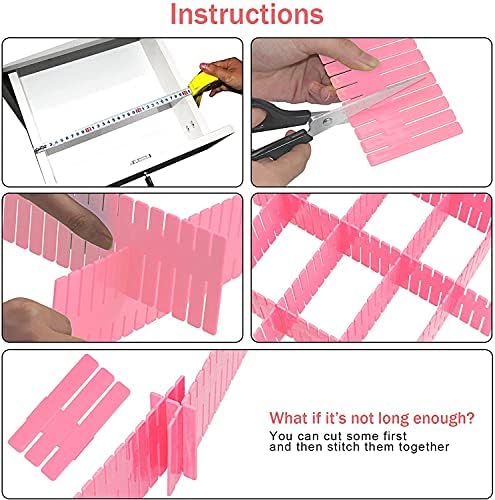 40Pcs Drawer Dividers, Adjustable Drawer Organizer for Socks, Underwear, Makeup, Can Help Tidy Kitchen, Bedroom, Dresser
